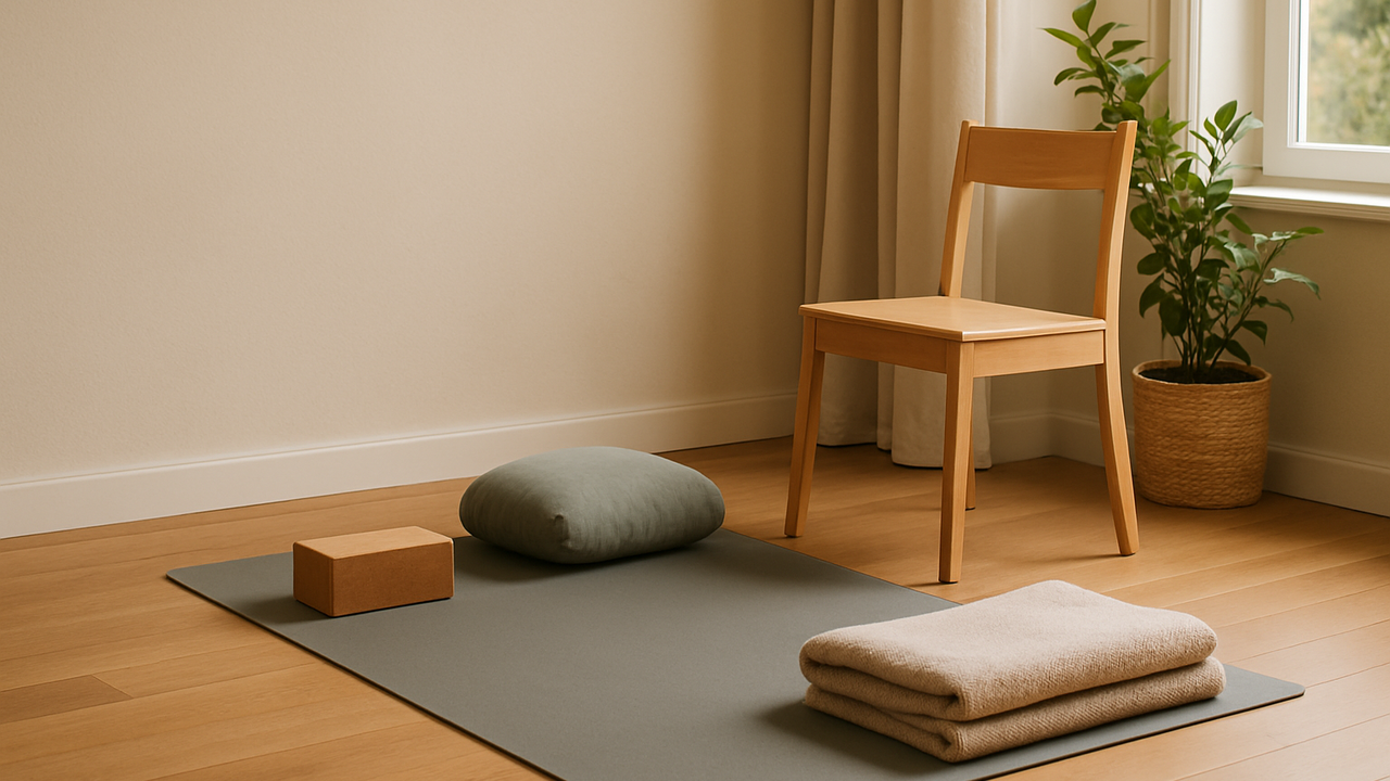 Ruhiges AROMA.yoga Contentbild zum Thema Yoga für Anfänger ab 50.